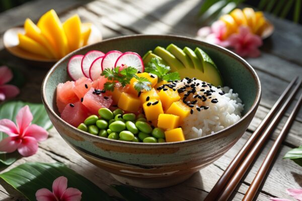 Poke Bowl Mangga-Tuna: Hidangan Tropis Segar dan Sehat yang Menggoda Selera