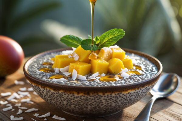 Bubur Chia Kelapa-Mangga: Sarapan Sehat dan Creamy dengan Rasa Tropis Alami